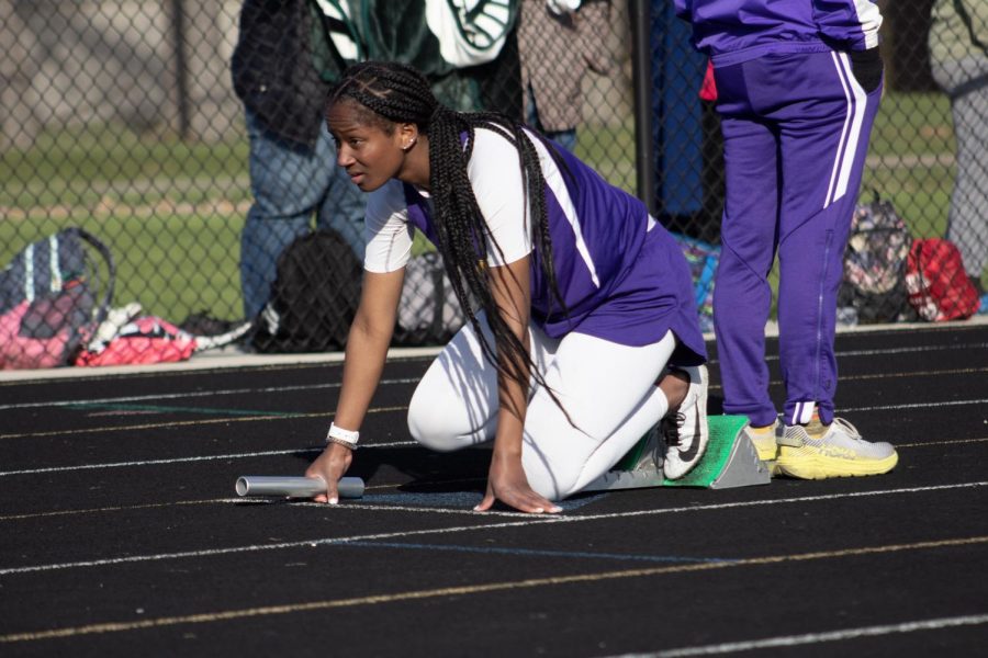 Senior Khaleah Wingfield prepares for her race in one of last years events. 