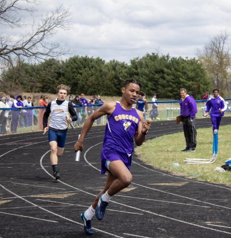 Tylend Allen competing in the  4x100