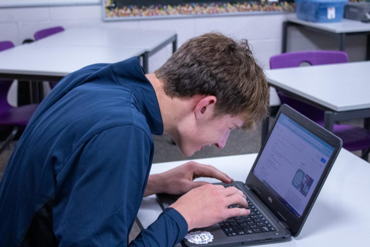 Sophomore Connor Stevens attempts to log into Chat GTP on his Chromebook.  