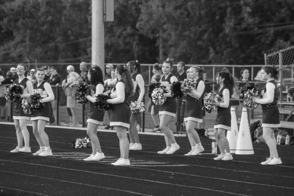 Our cheerleaders bring the spirit at the first home football game. 
