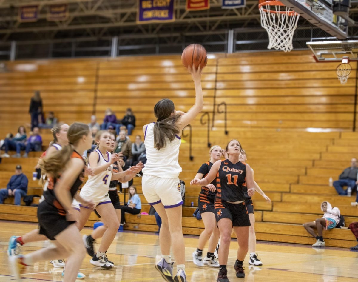 Haley Stimer going for a lay-up