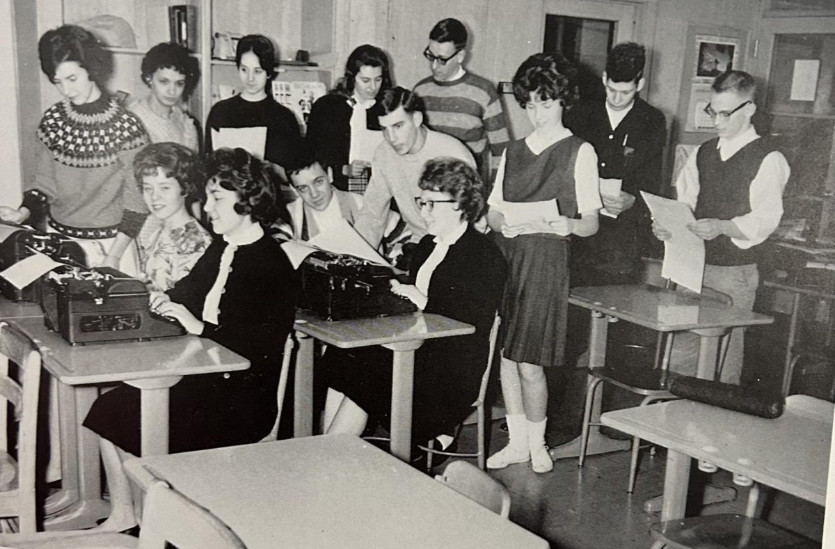 The paper staff in the 1963 yearbook