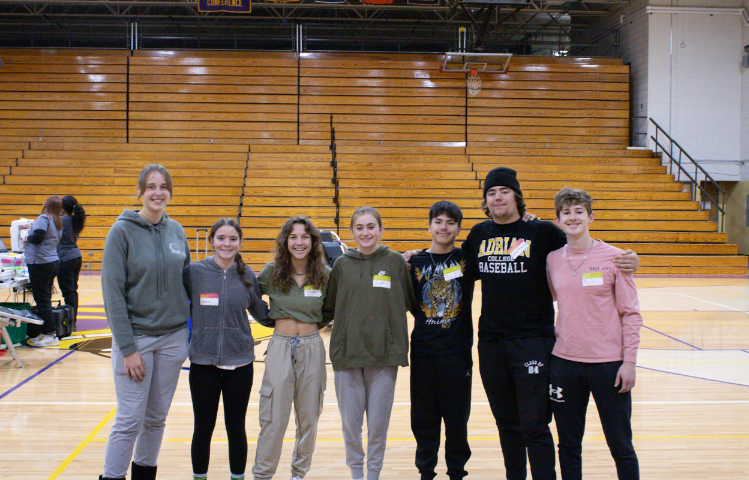 Some of the many NHS students who helped run the blood drive.