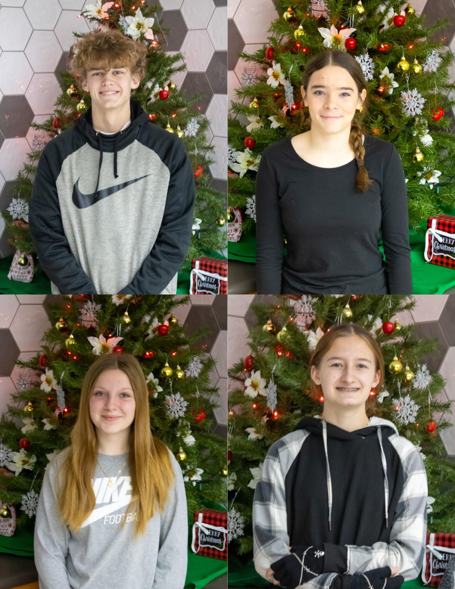 Students of the month for December: Ashton Easterwood, Hannah Stimer, Jaylin Knoblett, and Hannah Ryan