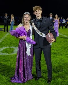 Hannah Stimer and Dustin Hamilton are crowned Homecoming King and Queen.  