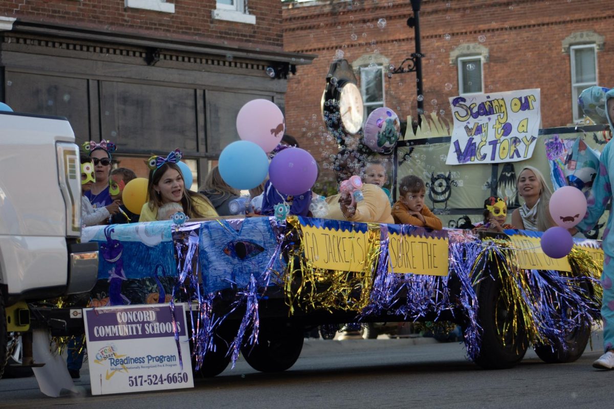 Pre-school float riding through the parade