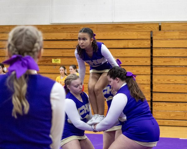 Cheer team practicing 