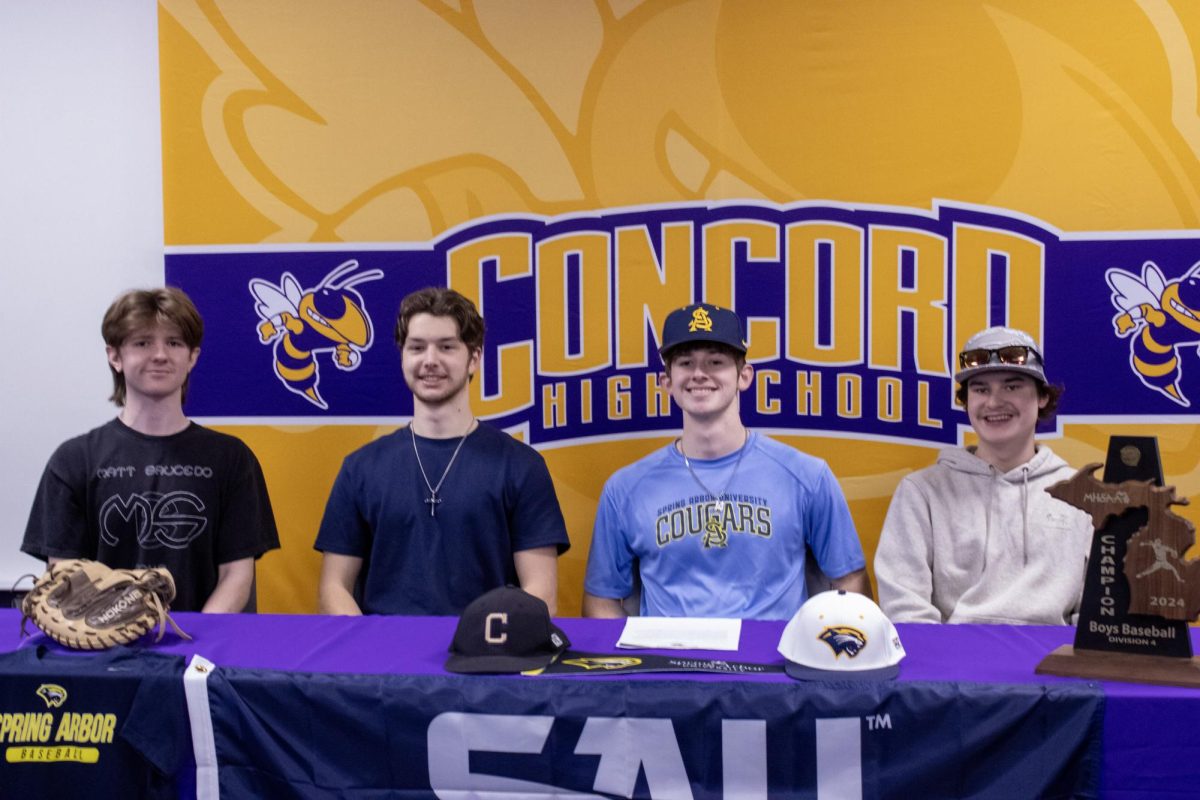 Dustin and his friends on signing day