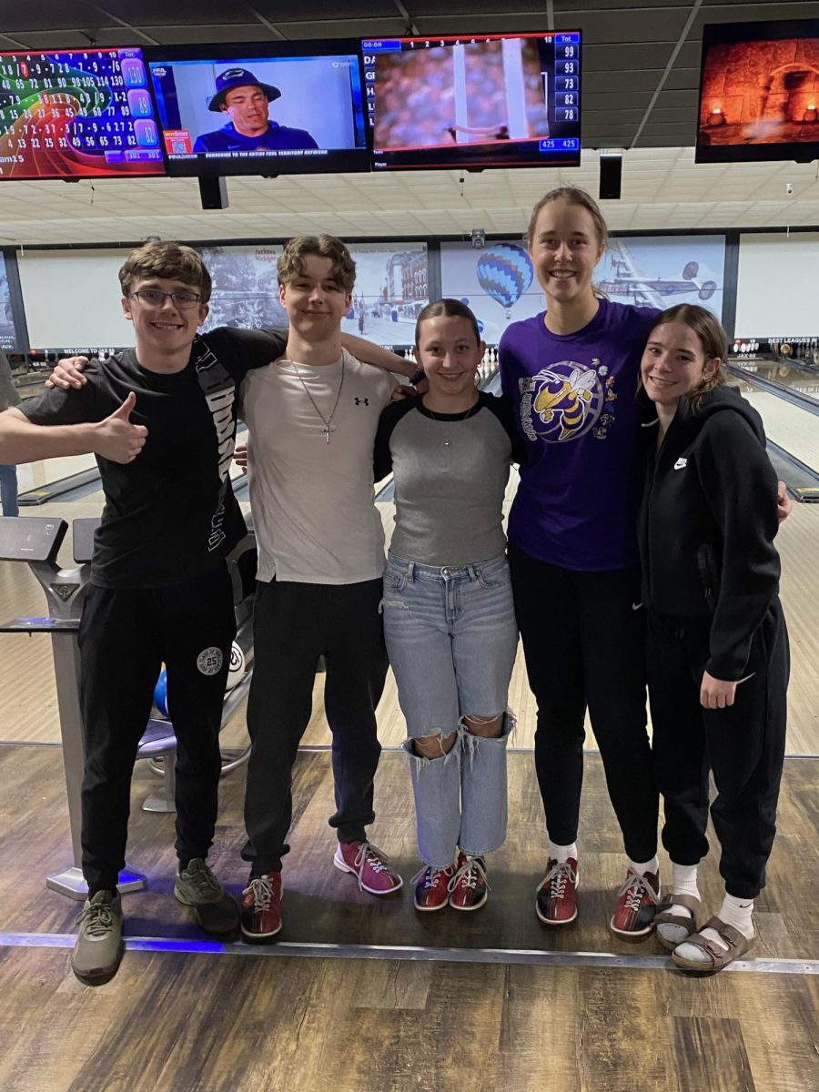 Students during bowling 