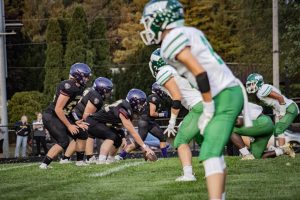 Concord varsity football team getting ready to attack