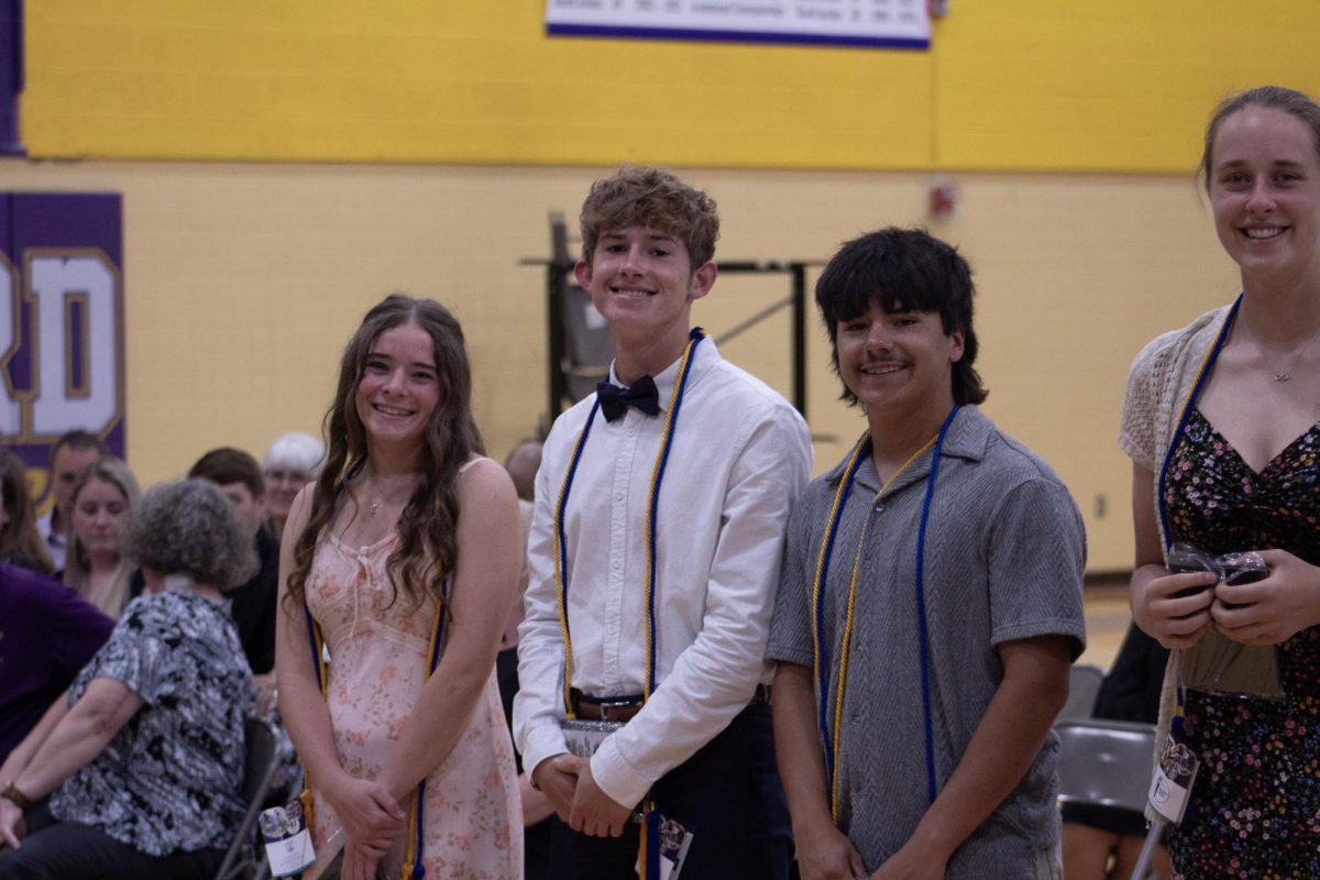 Seniors with their awards. 