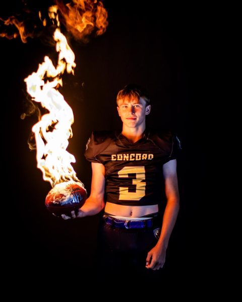 Nate Fritz, suited up for football.