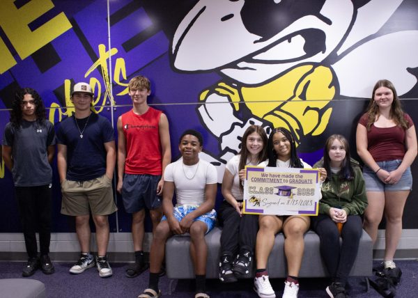 Left to right: Mateo Bommarito, Breyden Becker, Luke Burrow, Jerimiah Davis-Bailey, Madison Drew, Destiny Davis, Netalia Ritz, and Gemma DelGrosso. 