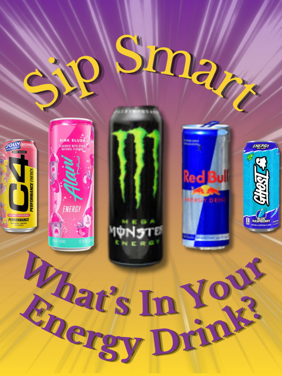 Some of the most popular energy drinks.
Left to right: C4, Alani Nu, Monster, Red Bull, and Ghost.