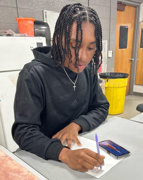 Isaiah Davis working on his next project. 