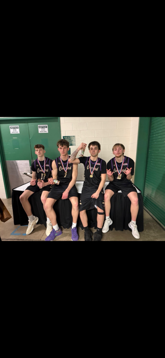 Waiting for interviews after winning the state championship.